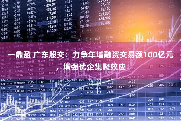 一鼎盈 广东股交：力争年增融资交易额100亿元，增强优企集聚效应